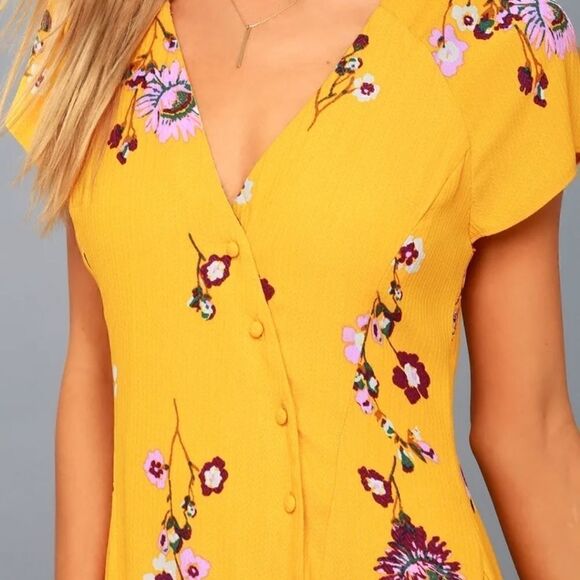 Free People Yellow Lost in You High Low Dress - Picture 4 of 10